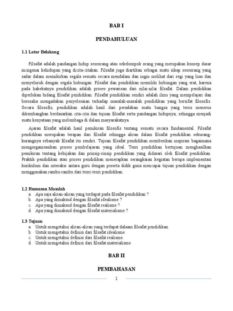 Makalah Aliran Aliraan Filsafat Pendidikan Docx
