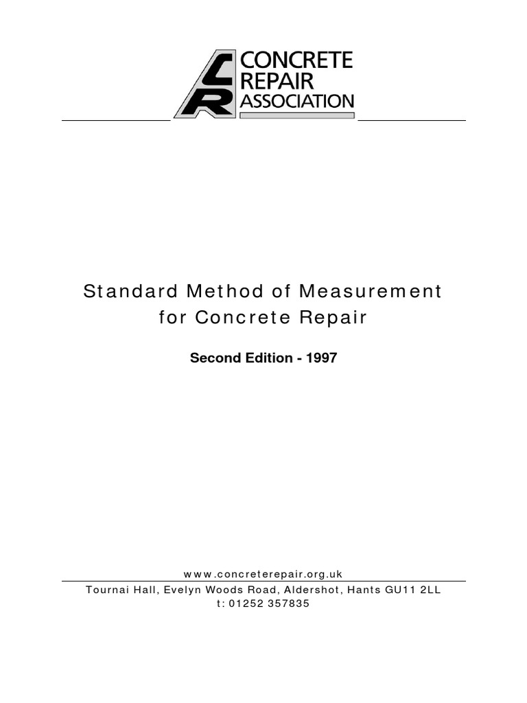 Standard-Method-of-Measurement Concrete repair.pdf | Concrete | Employment