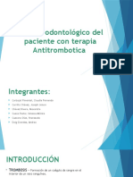 Manejo Odontológico Del Paciente Con Terapia Antitrombotica