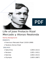 Life of Jose Protacio Rizal Mercado y Alonzo Realonda