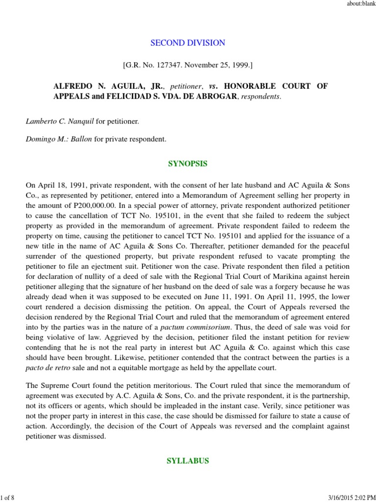 Supreme Court Ruling on Property Sale Dispute | PDF | Mortgage Law ...