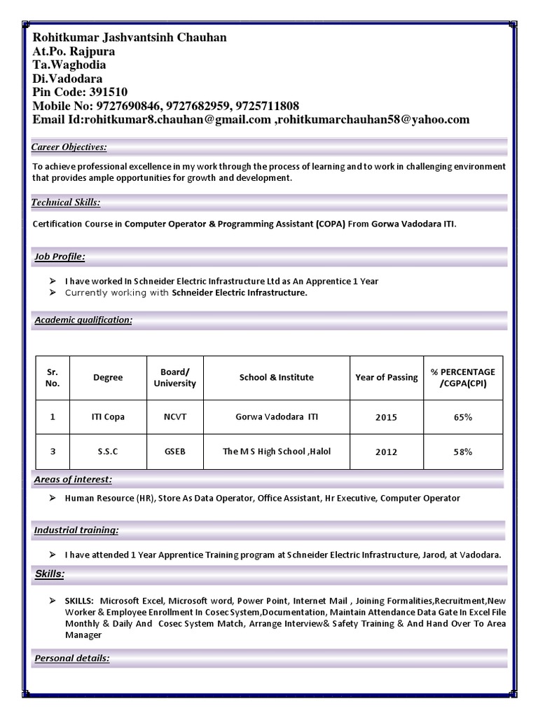 Rohitkumar Jashvantsinh Chauhan at Po. Rajpura Ta Waghodia Di Vadodara Pin Code 391510