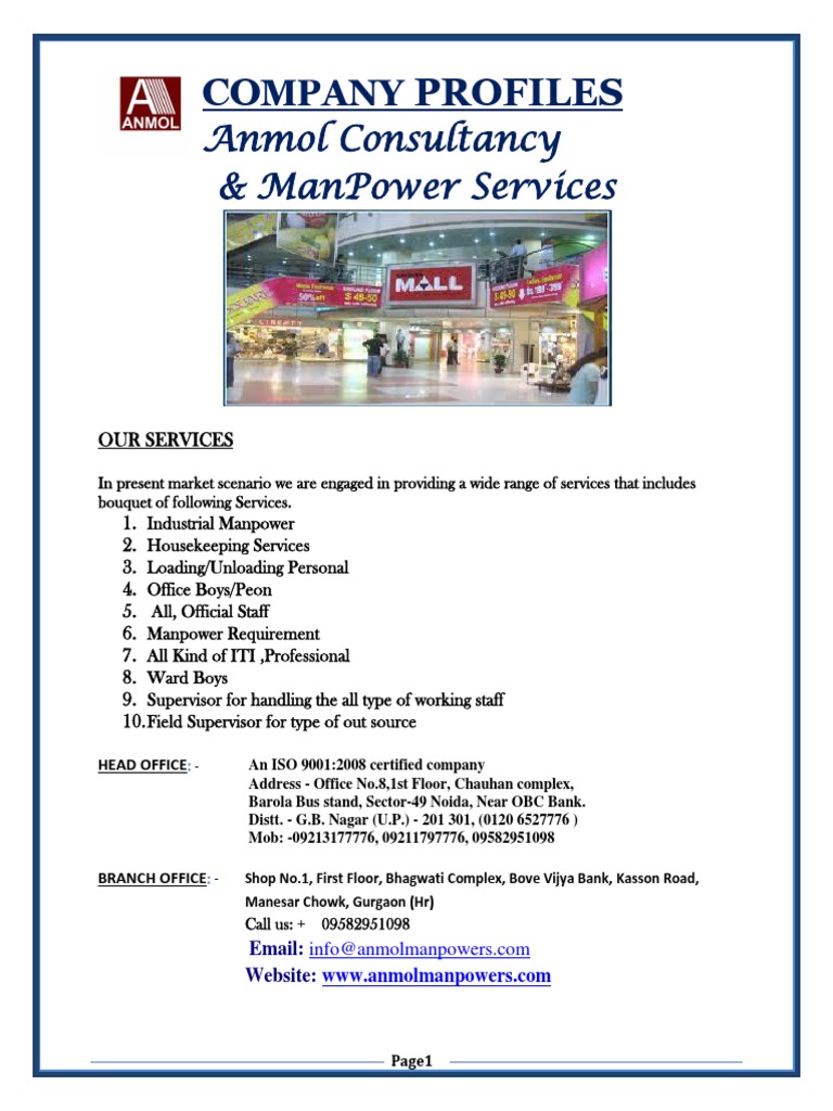 Anmol Company Profile 6 PDF Housekeeping Quality Management