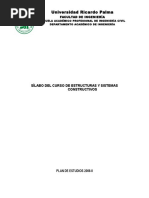 Silabo Estructuras y Sistemas Constructivos