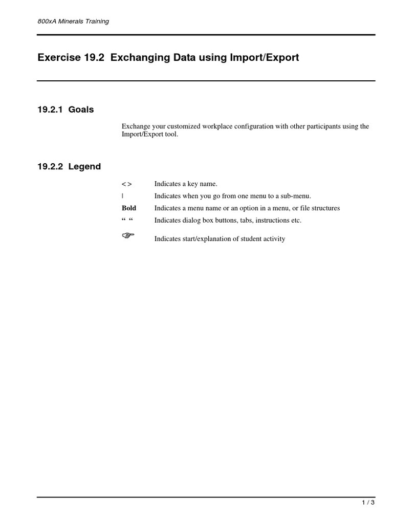 800xA Data Import/Export Training Guide | PDF