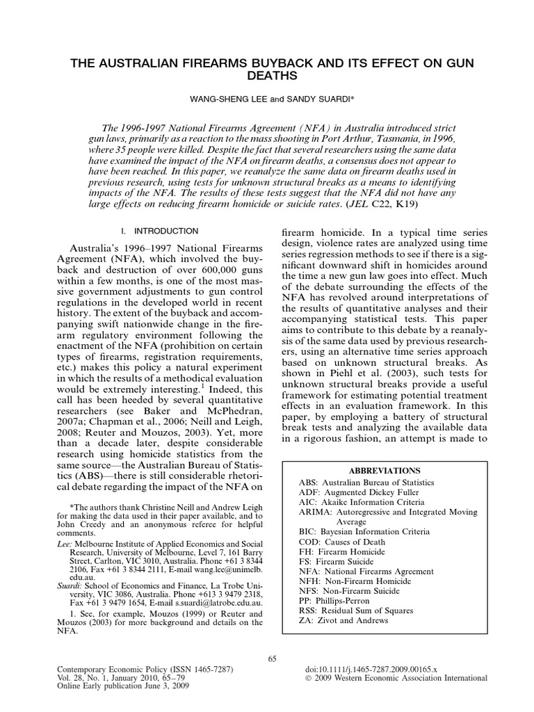 Australia Gun Buyback Evaluation | PDF | Statistical Hypothesis Testing ...
