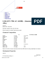 LM6 (EN 1706 AC 44100) Aluminium Casting Alloy: Chemical Composition