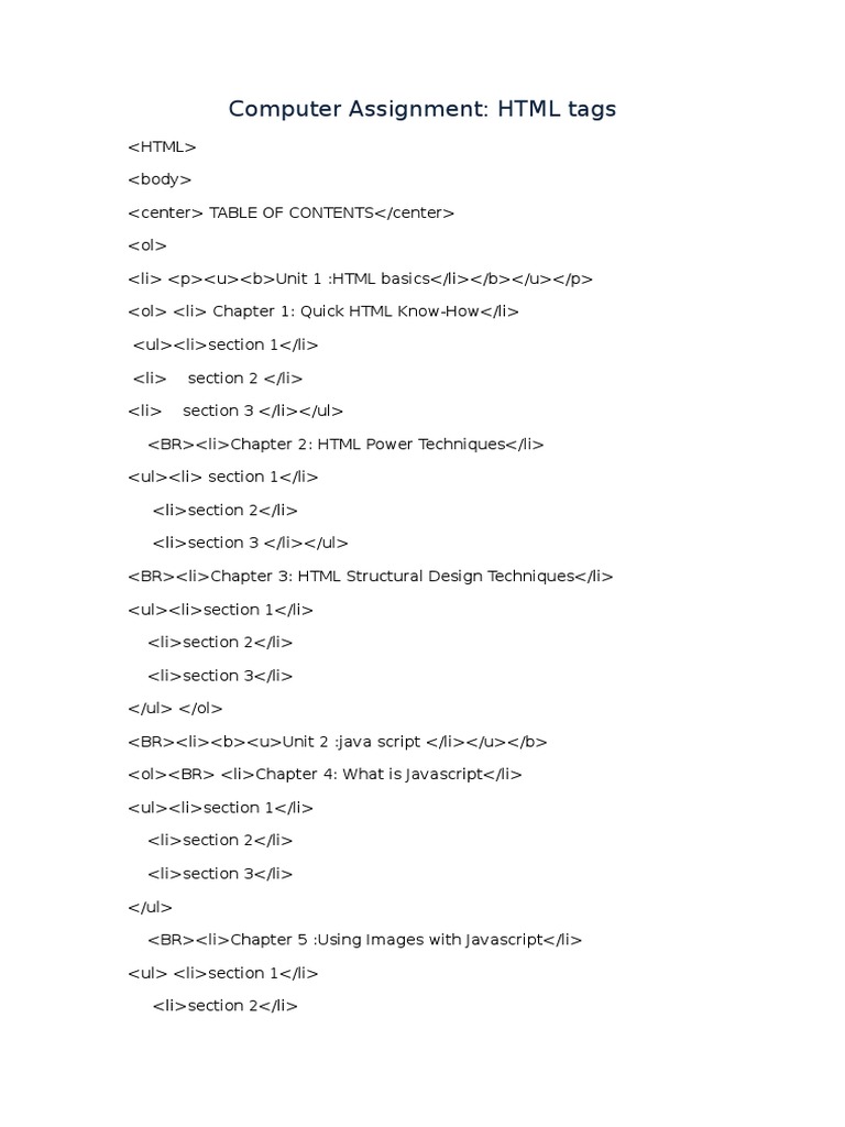 computer assignment references