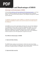 Advantages and Disadvantages of DBMS