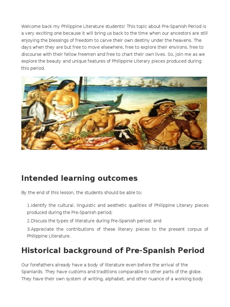 pre spanish period in the philippines essay