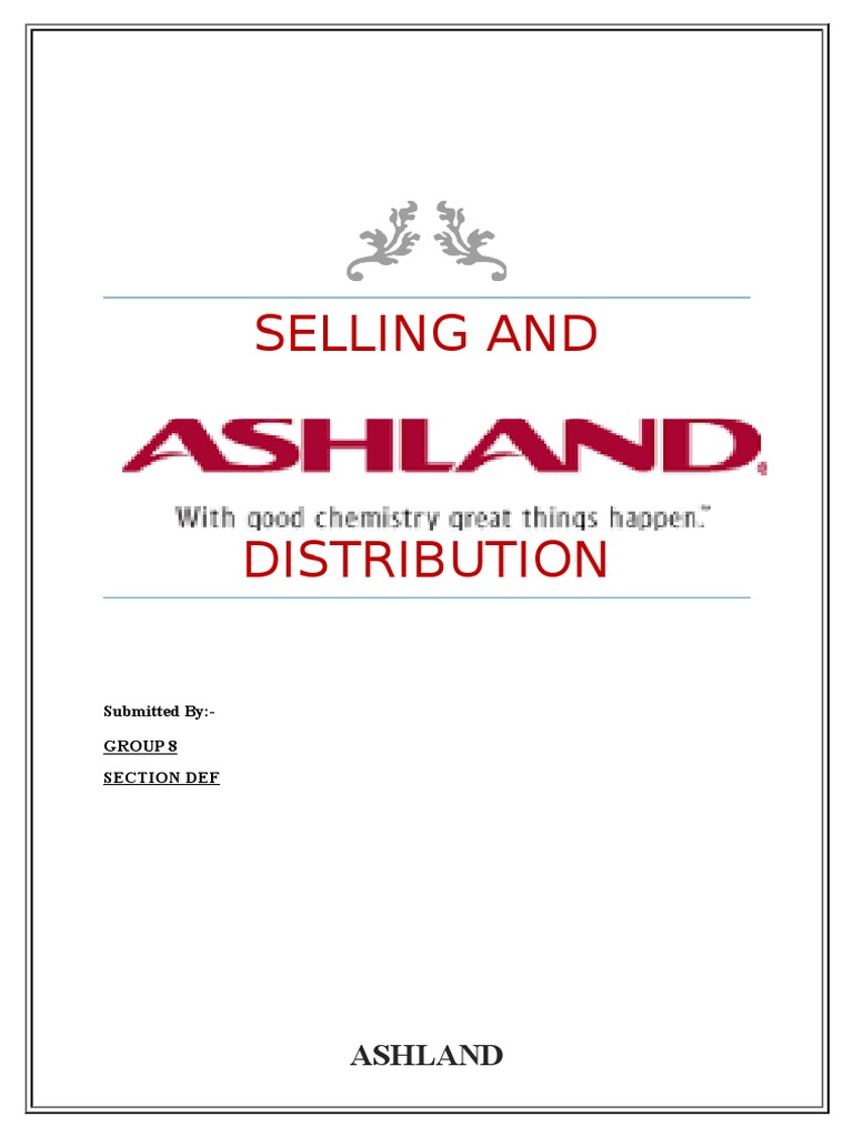 Analysis of Selling and Distribution Channels of Ashland Inc ...