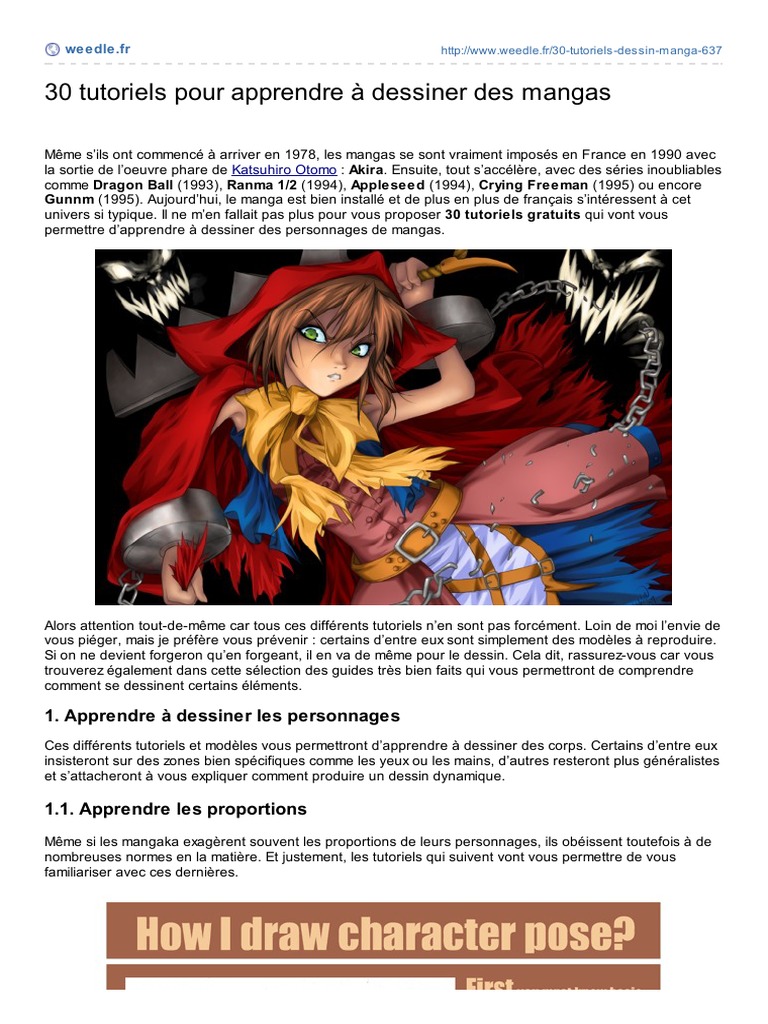 Apprendre à Dessiner Manga Pdf Tuto Apprendre Ea Dessiner Des Mangas | PDF | Manga | Loisirs