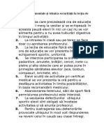 Reguli Comportamentale Și Tehnica Securității La Lecția de Educație Fizică