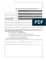 Assessment Cover Sheet: Assessment Title Programme Title: Course No.: Course Title