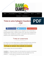 Tricks To Solve Syllogism Questions Quickly - PDF - Bank Exams Today PDF