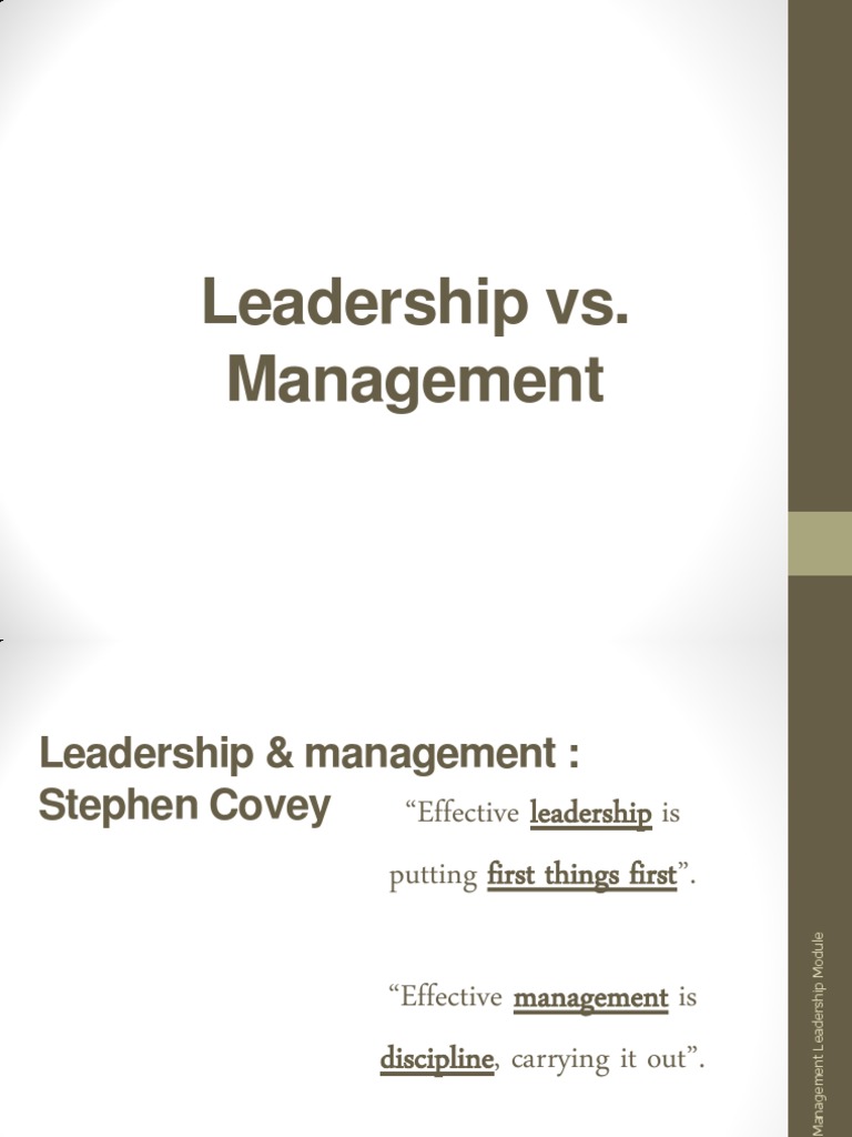 Leadership vs. Management Explained | PDF | Social Psychology | Leadership