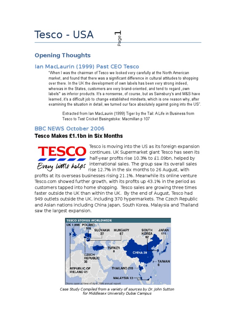 Tesco conquers the world case study answers picture