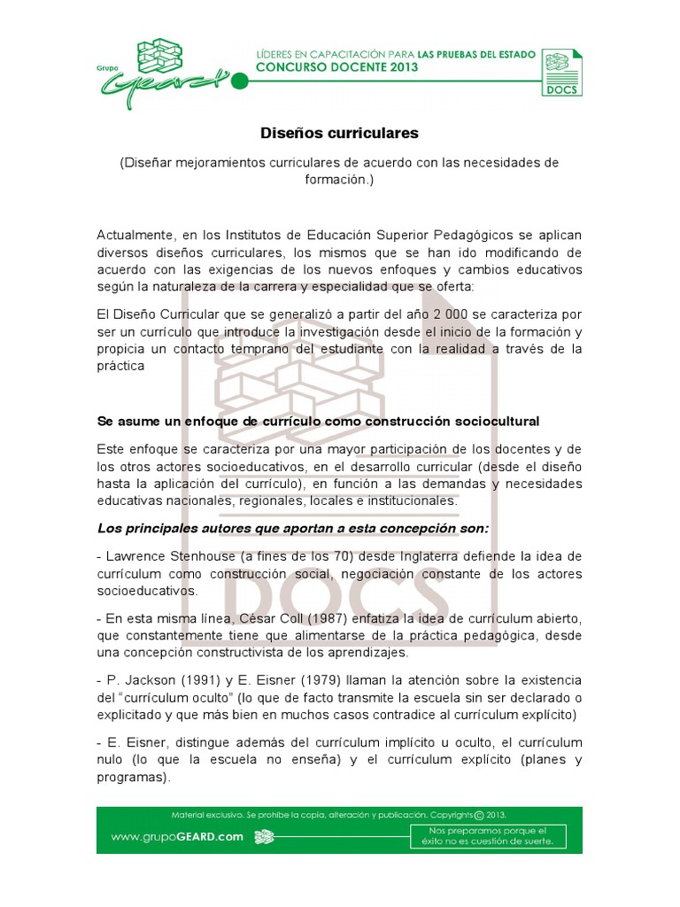 Diseño Curricular en Educación Superior | PDF | Plan de estudios | Maestros