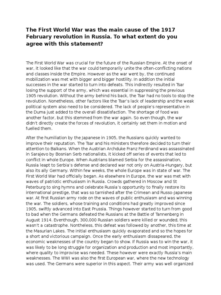 Russian revolution causes and effects picture