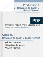 Producción 1: Guión, Desglose y Guión Técnico.