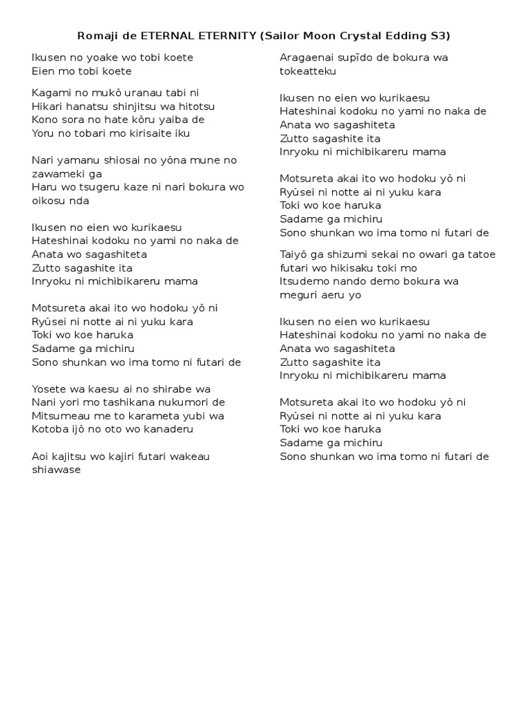 Romaji de Eternal Eternity | PDF | Viajes y turismo | Historia