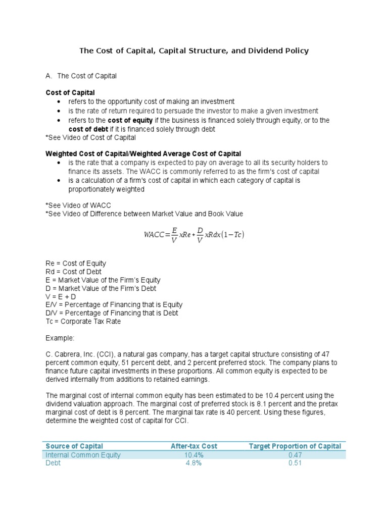 The Cost of Capital (Financial Management) | PDF | Cost Of Capital ...