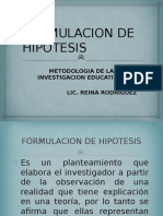 Formulacion de Hipotesis