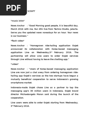 News Anchor Script