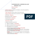(Rivera Cueva) : Estructura de Presentación Y Contenido Del Plan Operativo 2013