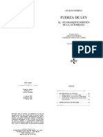 Derrida. Fuerza de Ley; el Fundamento Místico de La Autoridad