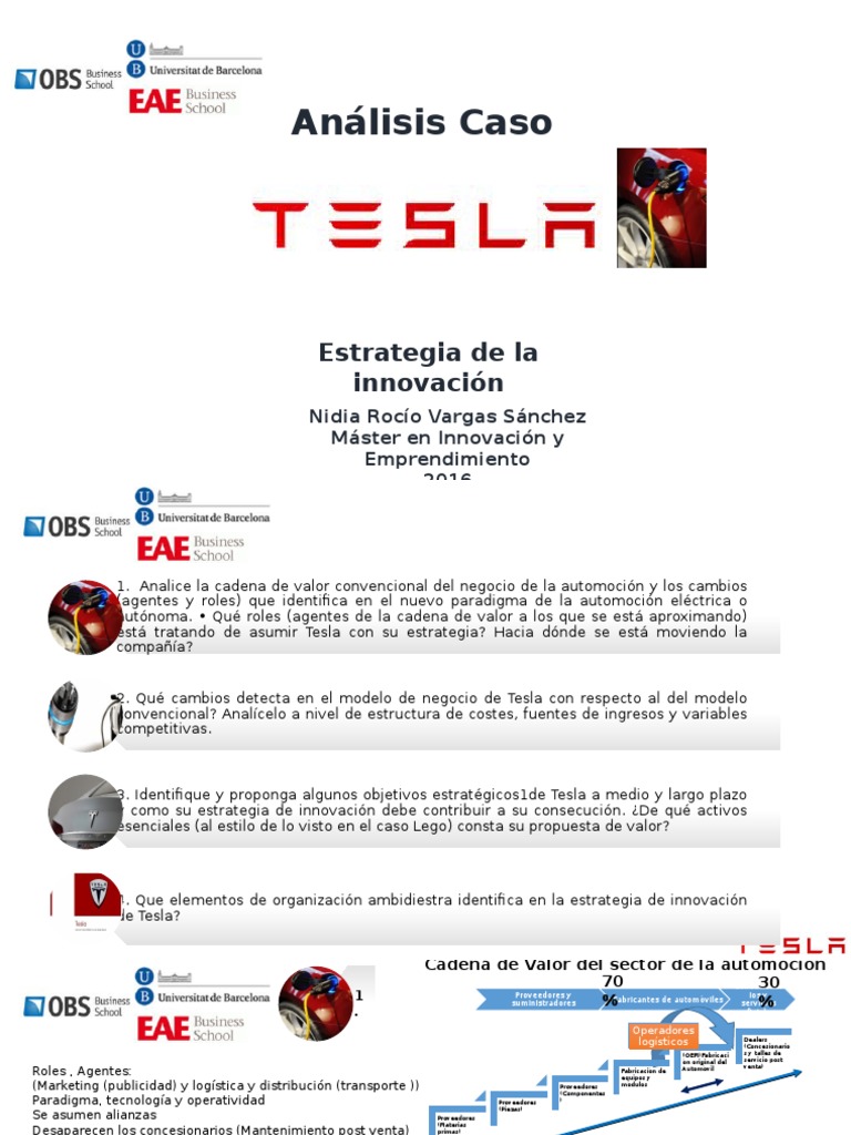 Caso Tesla | PDF | Cadena de valor | Coche