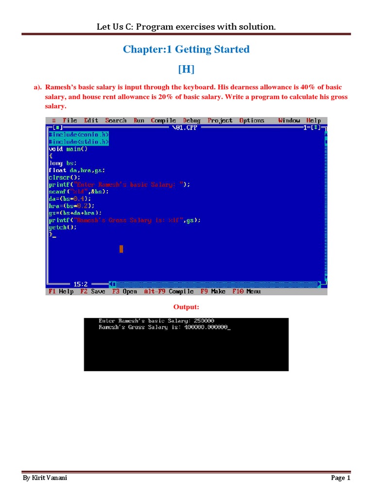 Let Us C Program Exercises Solutions | PDF | Computer Keyboard ...