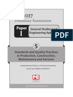 Standards and Quality Practices in Production, Construction, Maintenance and Services