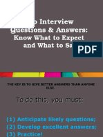 Job Interview Questions & Answers:: Know What To Expect and What To Say