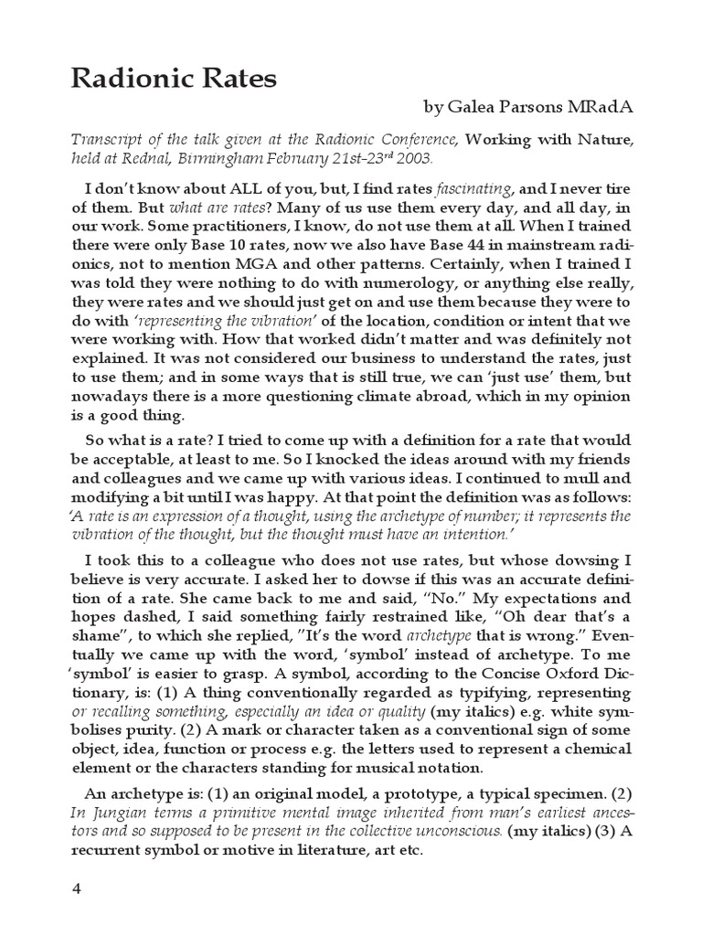 Parson Radionic Rates PDF | PDF | Carl Jung | Planets