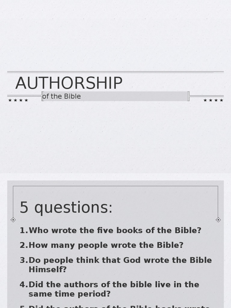 Bible Authorship: 40 Writers Identified | PDF | Religion & Spirituality