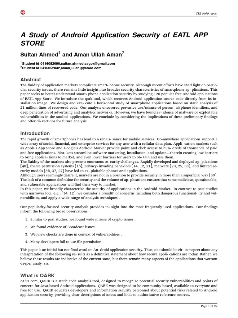 Android App Security Insights | PDF | Android (Operating System ...