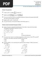 Grade 10 Canadian Math Kangaroo Contest Sample Paper