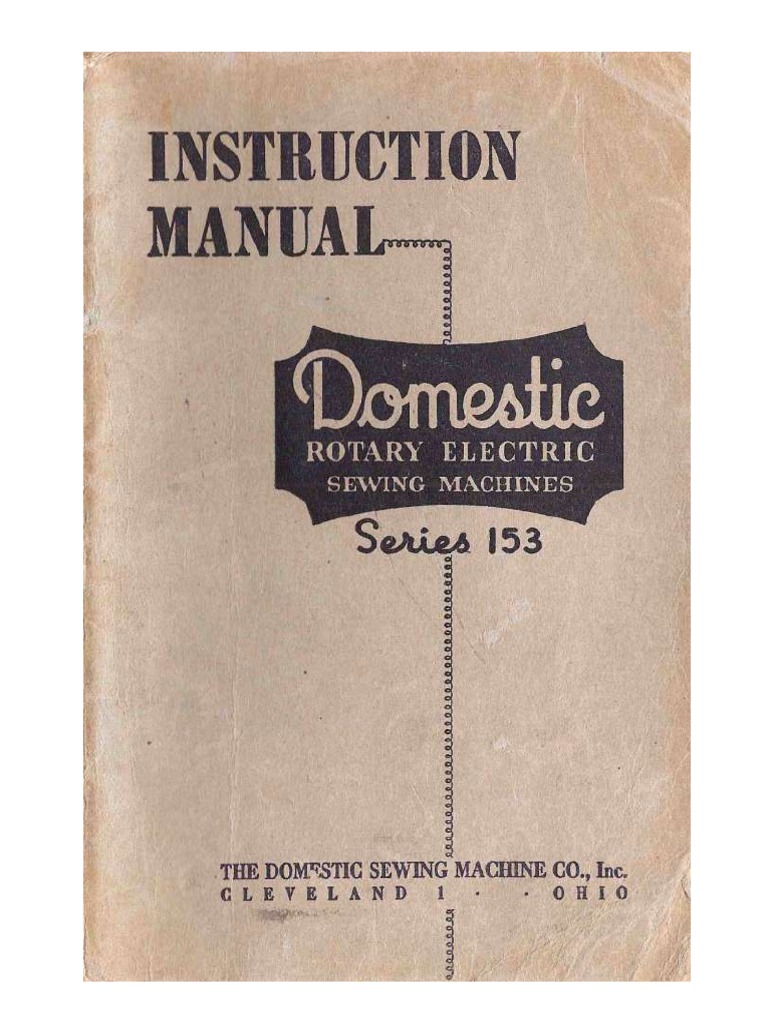 Domestic Rotary 153 Series Sewing Machine Manual PDF PDF