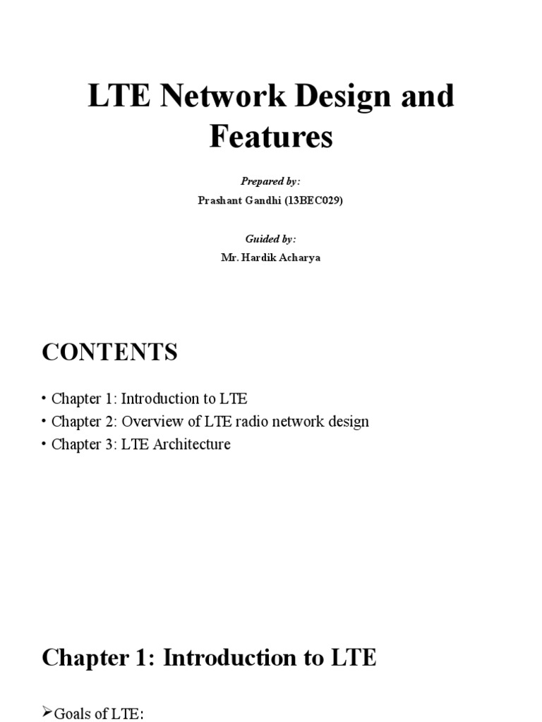 LTE Network Design and Architecture Guide | PDF