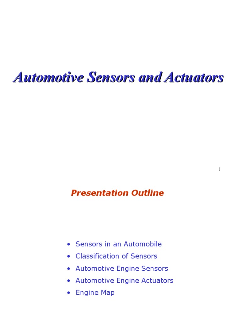 Automotive Sensors and Actuators Overview | PDF | Throttle | Fuel Injection