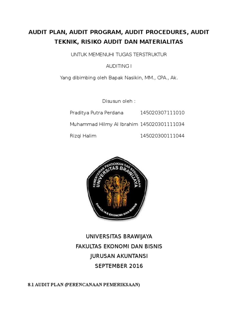 Perbedaan Program dan Prosedur Audit | PDF