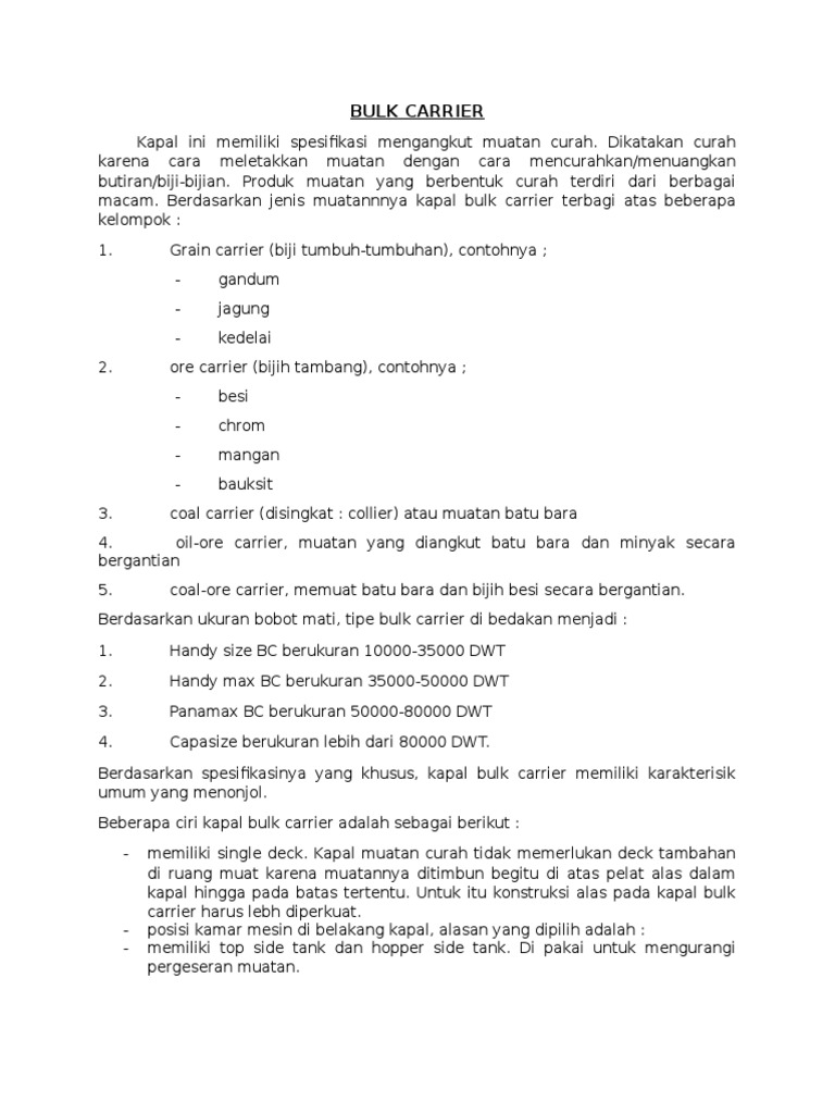 Bulk Carrier Pdf