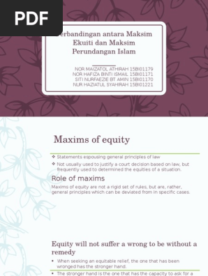 Equity  PDF  Equity (Law)  Common Law