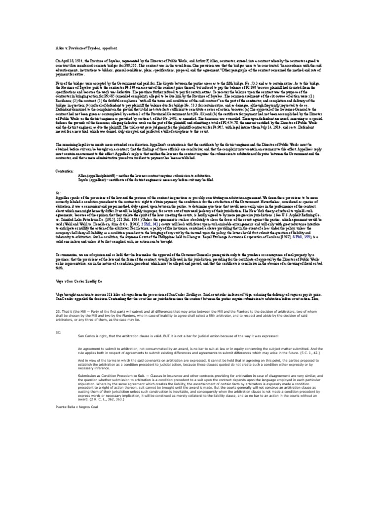 adr case Demurrer Arbitration