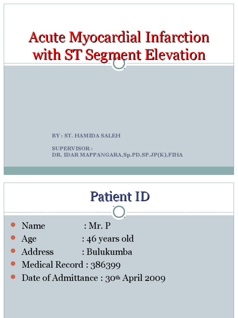 Acute Myocardial Infarction With ST Segment Elevation | PDF ...