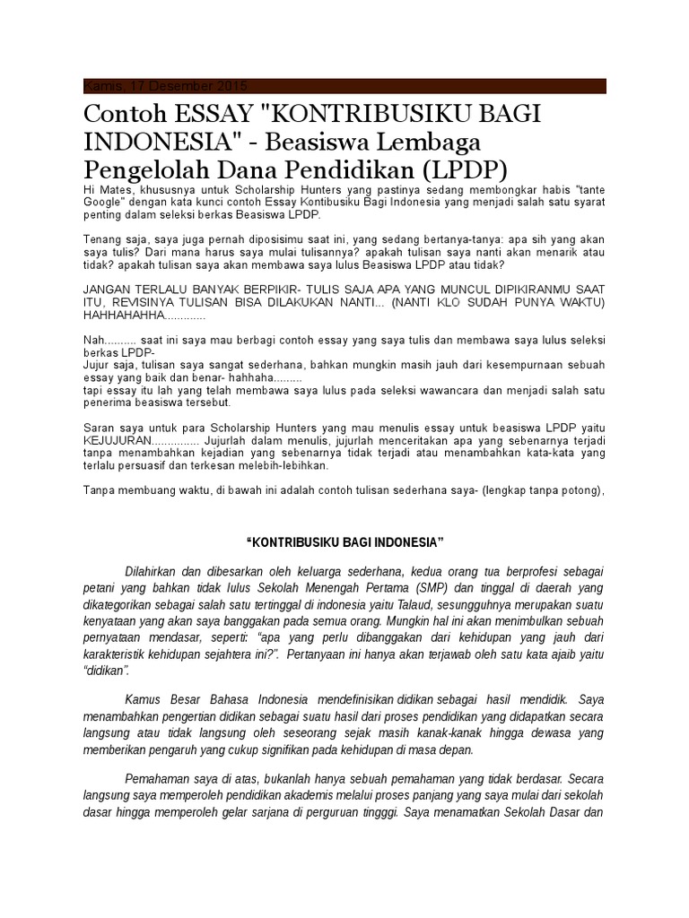 contoh essay lpdp pdf