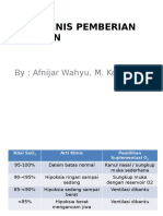 Jenis Pemberian Oksigen