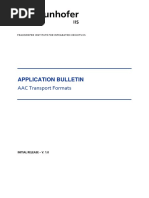 FraunhoferIIS Application Bulletin AAC Transport Formats