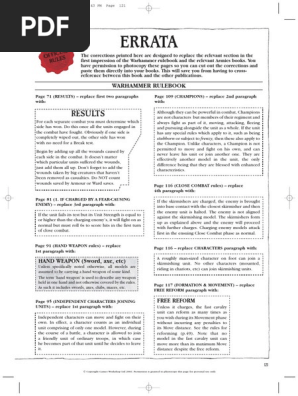 Warhammer 6th Errata